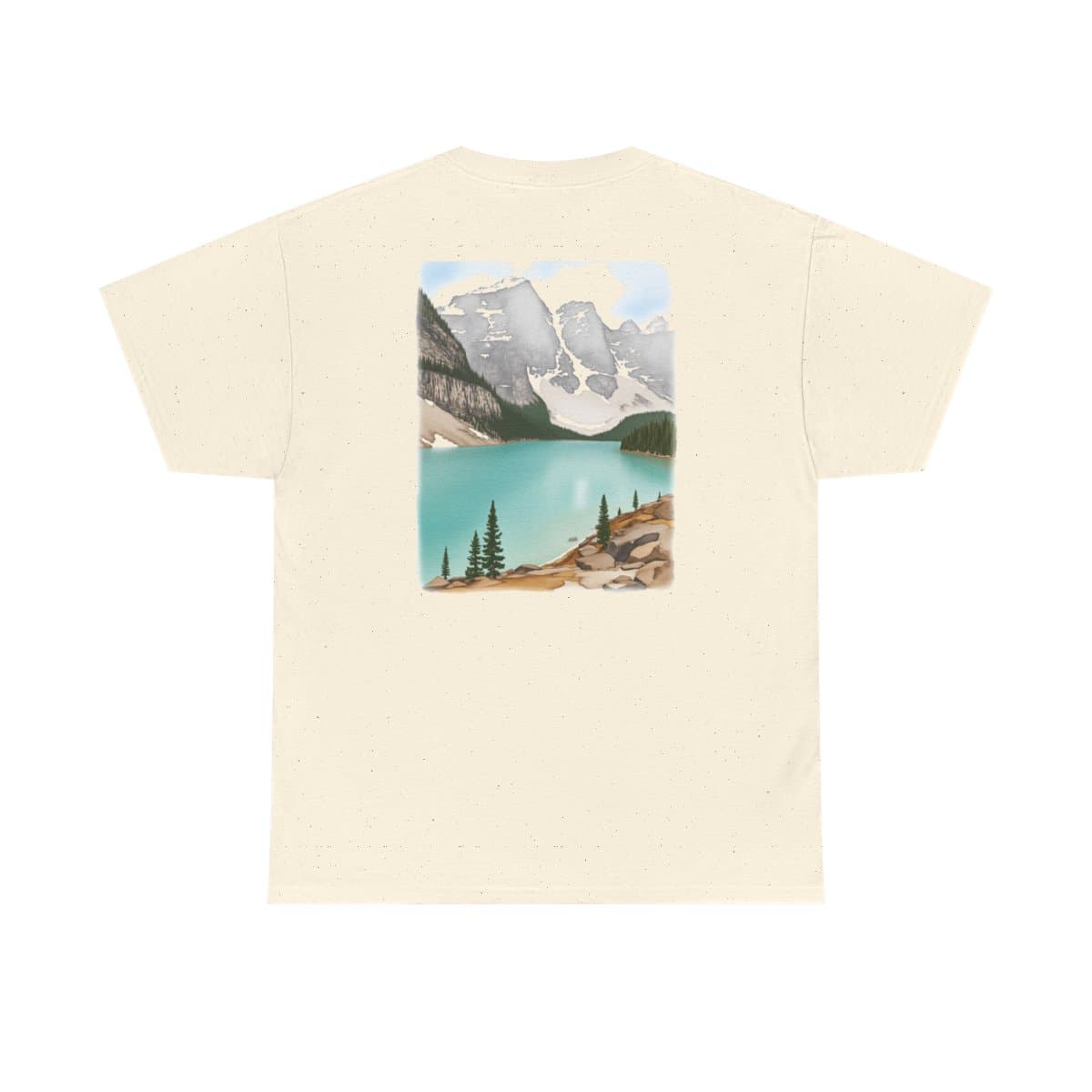 Alpine Lake Basin printed on a t-shirt