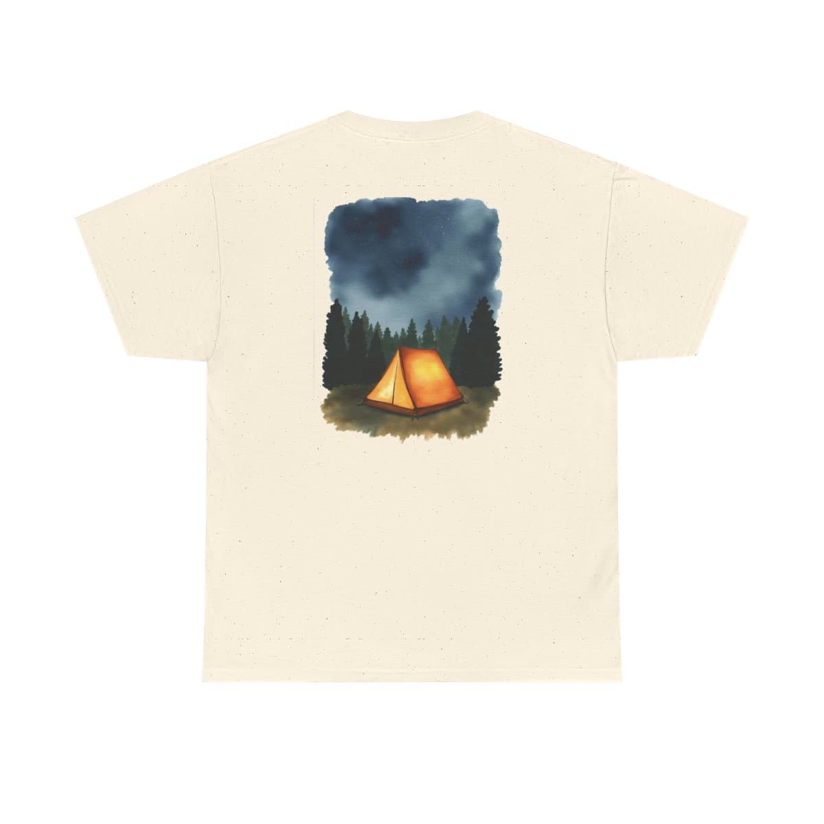 Starry Night Tent printed on a t-shirt